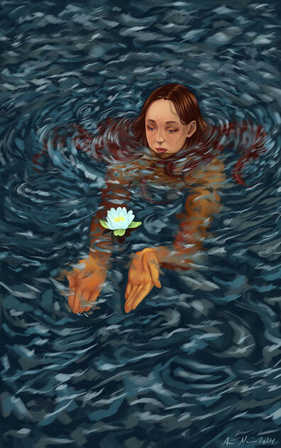 Water lily (2024). Digital painting.